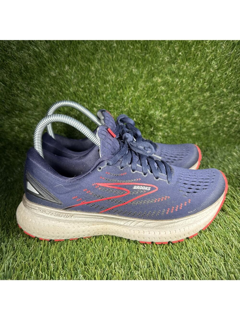 Brooks Glycerin 19 Women's Blue Red White Walking Running Sneakers Shoes Sz 8